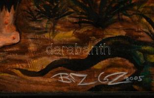 Bihari Gábor (1975- ): Nem jön ma már a zsákos ember érted, vegyes technika, fa, jelzett, keretben, ...