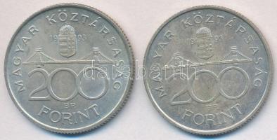 1993. 200Ft Ag "MNB" (2x) T:2