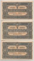 1920. 20K (8x) sorszámkövetők T:II