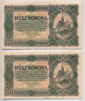 1920. 20K (8x) sorszámkövetők T:II