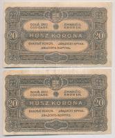 1920. 20K (2x) sorszámkövetők T:III