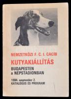 Nemzetközi F. C. I. CACIB Kutyakiállítás Budapesten, a Népstadionban. 1984. szeptember 2. Katalógus és program. Bp., 1984, MEOE. Kiadói papírkötés.