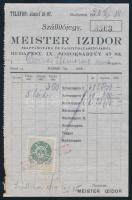 1920 Szállítójegy Meister Izidor szappangyára és faggyúolvasztójából 10f okmánybélyeggel