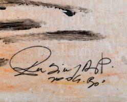 Rubint Ávrahám Péter (1958-): Velence részlet. Vegyes technika, karton, jelzett, 41×28 cm