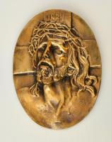 Jelzés nélkül: Krisztus, bronz falikép, 22x17 cm