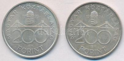 1993-1994. 200Ft Ag "MNB/Deák" (2x) T:2