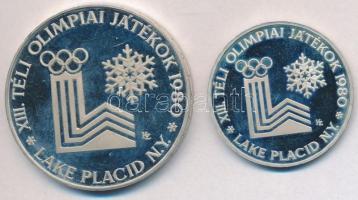 1980. 200Ft Ag + 500Ft Ag "Téli Olimpia-Lake Placid" pár T:1-,2(PP)