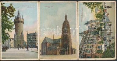 Frankfurt am Main; postcard booklet with 20 unused cards, railway station, trams, markets