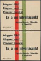 cca 1945-1947 a Kisgazdapárt 3 db szórólapja, két különféle, különböző méretben