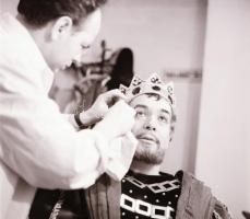 cca 1962 Budapest, Nemzeti Színház + Gábor Miklós portréja a Hamletben,  4 db vintage negatív Kotnyek Antal (1921-1990) fotóriporter hagyatékából, 6x6 cm