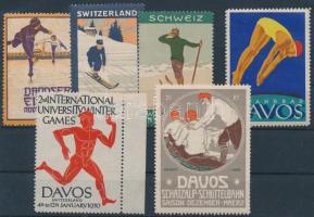 Svájc sport motívum 6 db levélzáró