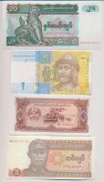 10db-os vegyes szép tartású külfödi bankjegy tétel, közte Afganisztán, Burma, India, Irán, Ukrajna T...