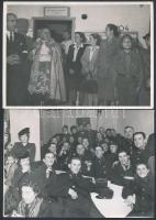 cca 1950 Portrék, csoportképek, eseményfotók vegyesen, 13 db vintage fotó Tiszavölgyi József fotórip...