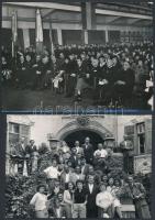 cca 1950 Portrék, csoportképek, eseményfotók vegyesen, 13 db vintage fotó Tiszavölgyi József fotórip...