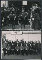 cca 1950 Portrék, csoportképek, eseményfotók vegyesen, 13 db vintage fotó Tiszavölgyi József fotórip...