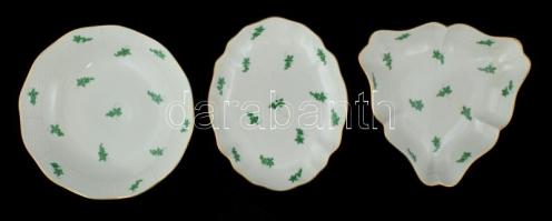 Herendi hiányos étkészlet és teás készlet, kézzel festett, jelzett, kopott, rózsákon apró lepattanás...