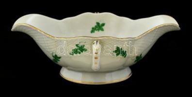 Herendi hiányos étkészlet és teás készlet, kézzel festett, jelzett, kopott, rózsákon apró lepattanás...