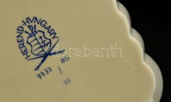 Herendi OTP-s virág mintás tálka, kézzel festett, jelzett, hibátlan, 12,5x8,5 cm