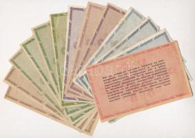 1946. 13db-os vegyes adópengő bankjegy tétel, közte fordított címeres és "amelyekNEK" T:II...