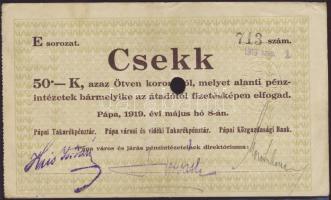 Pápa 1919. 50K T:II
