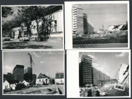 cca 1980 Kecskeméti épületek, utcák, életképek, 13 db vintage fotó Vincze János (1922-1998) kecskeméti fotóművész hagyatékából, egy része feliratozva, 9x12 cm