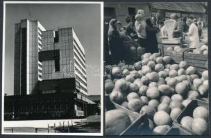 cca 1980 Kecskeméti épületek, utcák, életképek, 13 db vintage fotó Vincze János (1922-1998) kecskemé...