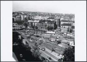 cca 1970 Budapest, Moszkva téri átépítés, 3 db vintage negatívról készül mai nagyítás, 18x25 cm