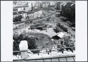 cca 1970 Budapest, Moszkva téri átépítés, 3 db vintage negatívról készül mai nagyítás, 18x25 cm