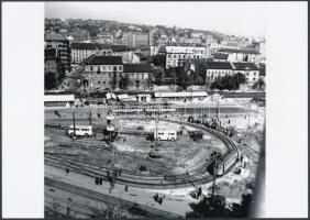 cca 1970 Budapest, Moszkva téri átépítés, 3 db vintage negatívról készül mai nagyítás, 18x25 cm