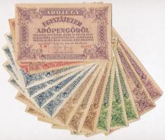 1946. 14db-os vegyes adópengő bankjegy tétel, közte vágáshiba, fordított címeres és amelyekNEK T:III,III-