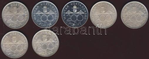 1993. 200Ft Ag "MNB" (7x) T:BU,2