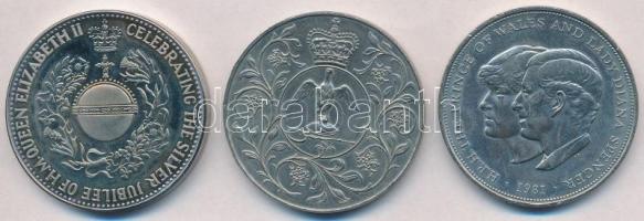 Nagy-Britannia 1977. 25p Cu-Ni "Ezüst Jubileum - II. Erzsébet" + 1981. 25p Cu-Ni "Lad...