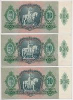 1936. 10P (3x) közte 2db sorszámkövető és 1db közeli sorszám T:III szép papír