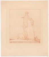 Franz von Bayros (1866-1924):Erotikus ex libris Paul Lindberg. Heliogravűr, papír, jelzett, 8×7 cm
