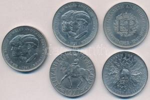 Nagy-Britannia Nagy-Britannia 1972. 25p Cu-Ni "Erzsébet és Fülöp" + 1977. 25p Cu-Ni "...