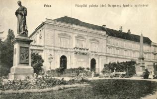 Pécs, Püspöki palota báró Szepessy Ignácz szobrával