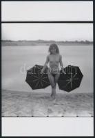 cca 1977 Kendőzetlen valóság, 4 db szolidan erotikus fénykép, korabeli negatívokról készült mai nagy...