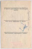 1944-1945. "Buza-utalvány 5 métermázsa buza vásárlására" utalvány részben kitöltve T:III