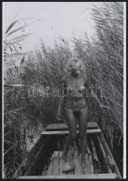 cca 1971 Vízimádók, 3 db szolidan erotikus fénykép, korabeli negatívokról készült mai nagyítások, 25...