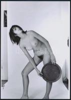cca 1974 Földi örömök feketén-fehéren, 3 db szolidan erotikus fénykép, korabeli negatívokról készült mai nagyítások, 25x18 cm / 3 erotic photos, 25x18 cm