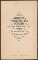 cca 1862 Udvardy Gyula fényképész és akad. festész pesti műtermében készült, vizitkártya méretű fény...