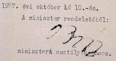 1927 Magyar királyi belügyminiszter utasítása a Törökországból hazatért magyar munkások megfigyelésé...