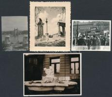 Budapesti miniatűrök, kisméretű, ám érdekes képek régi - eltűnt - szobrokról, a városról, 5x3,5 cm é...