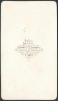 cca 1960 Strelisky L. pesti műtermében készült, vizitkártya méretű, díszes keretbe komponált portré ...