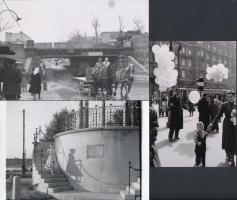 Budapesti életképek, városképek, 21 db korabeli negatívról készített mai nagyítások, 13x18 cm és 9x1...