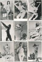 cca 1968 Trafikokban árusított szolidan erotikus fényképek, 13 db fotó Fekete György (1904-1990) budapesti fényképész hagyatékából, 6x9 cm / 13 erotic photos, 6x9 cm