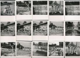 cca 1940 Budapest, Lipótmező, 31 db vintage fotó (6x6 cm) és 4 db vintage negatív (6x6 cm), egy ápolónő hagyatékából