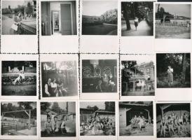 cca 1940 Budapest, Lipótmező, 31 db vintage fotó (6x6 cm) és 4 db vintage negatív (6x6 cm), egy ápol...