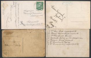 cca 1910-1932 Katonai fotólapok, fele feliratozott, 9x14 cm