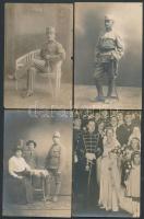 cca 1910-1932 Katonai fotólapok, fele feliratozott, 9x14 cm